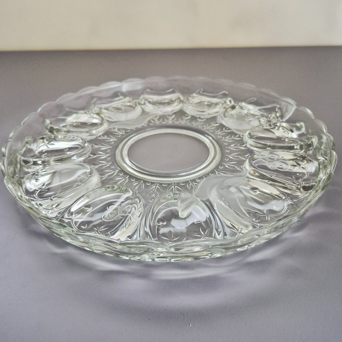 Indiana Glass Spring Time Deviled Egg Tray, USA Made