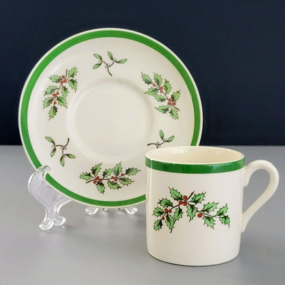 Spode Christmas Tree Demitasse Cup & Saucer Set, Made in England