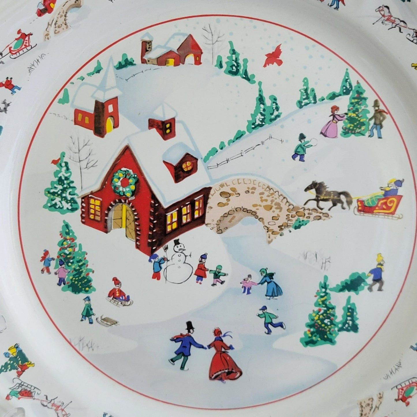 Farberware White Christmas Dinner Plate, Set of 2