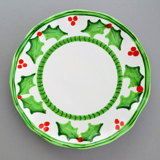 Anne Hathaway Holly Jolly Salad Plate, Italy c.2000-2005