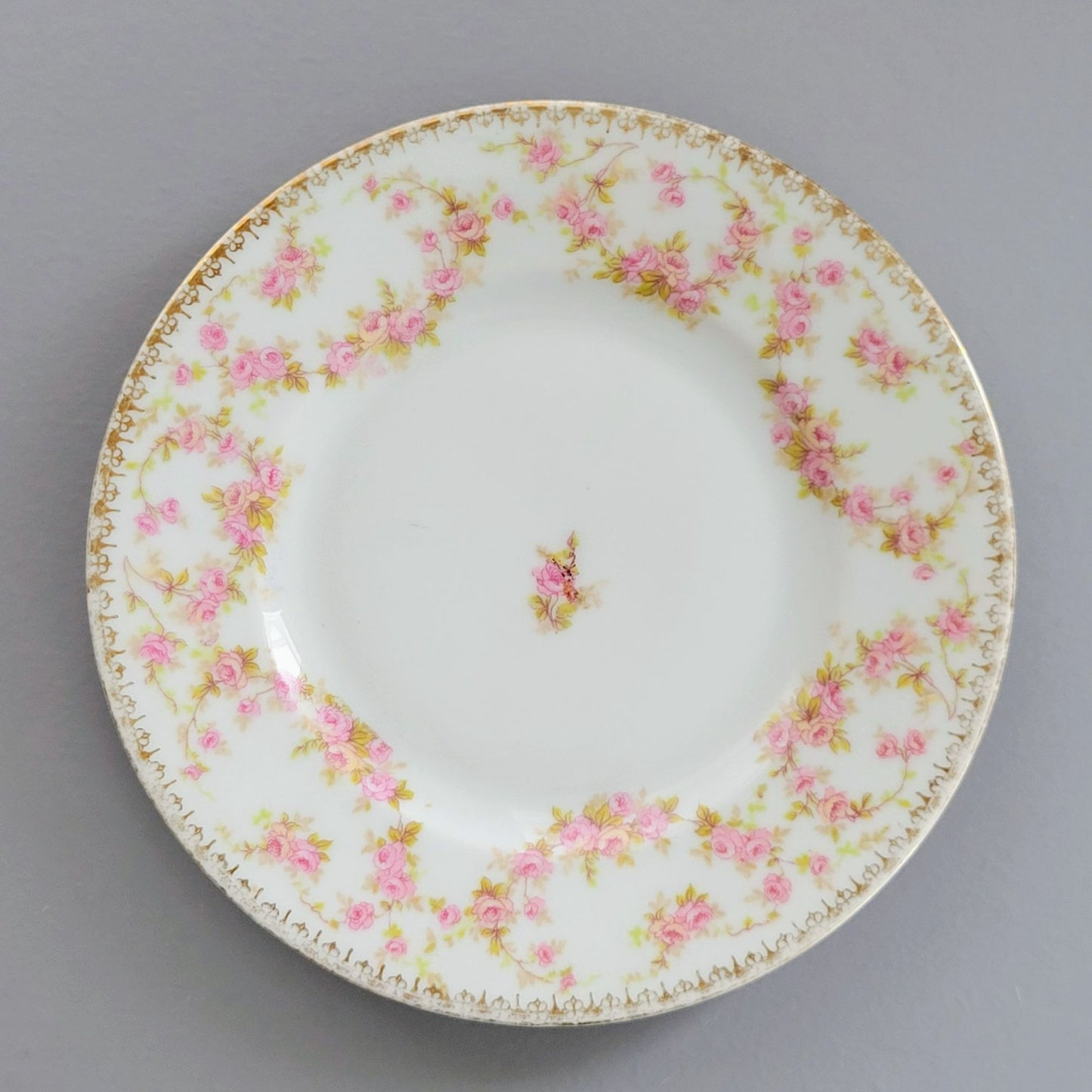 MZ Bridal Rose Tapestry Bread Plate Set of 2, Made in Czechoslovakia