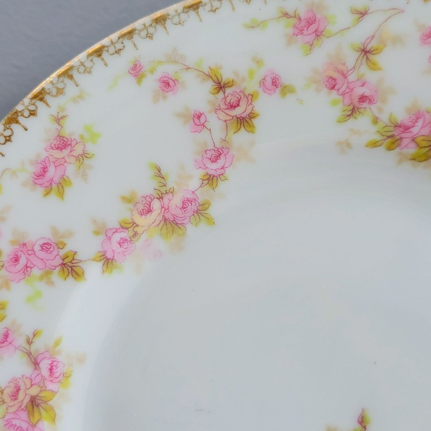 MZ Bridal Rose Tapestry Bread Plate Set of 2, Made in Czechoslovakia