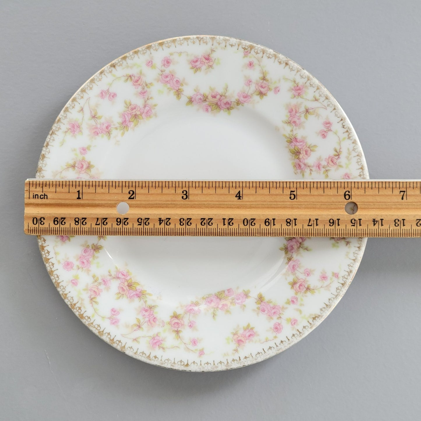 MZ Bridal Rose Tapestry Bread Plate Set of 2, Made in Czechoslovakia