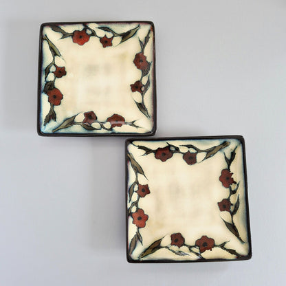 Mikasa "Desert Bloom" Square Bread Plate, Set of 2, c.2009-13