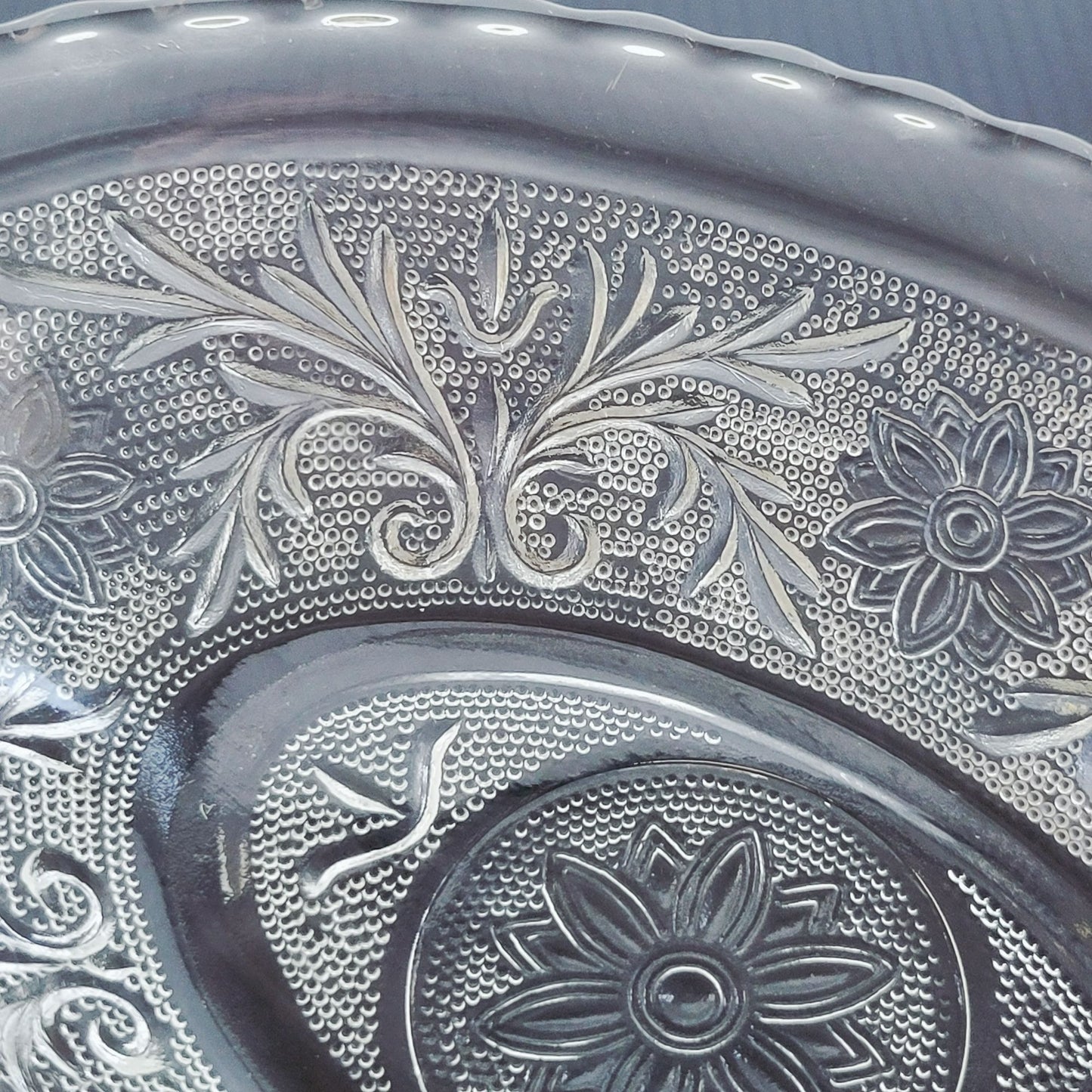 Anchor Hocking Sandwich Clear 8" Oval Serving Bowl, c.1940-60 USA