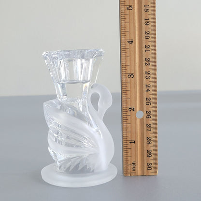 Crystal Swan Taper Candlestick Holder, SET of 2