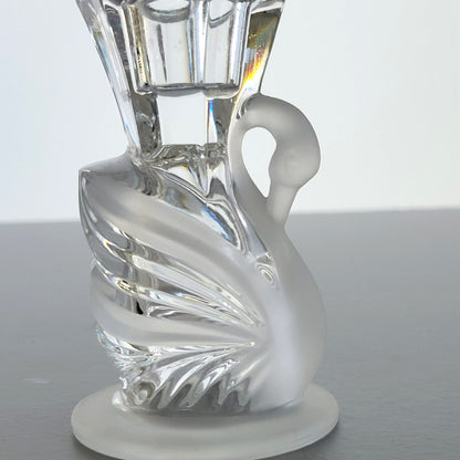 Crystal Swan Taper Candlestick Holder, SET of 2