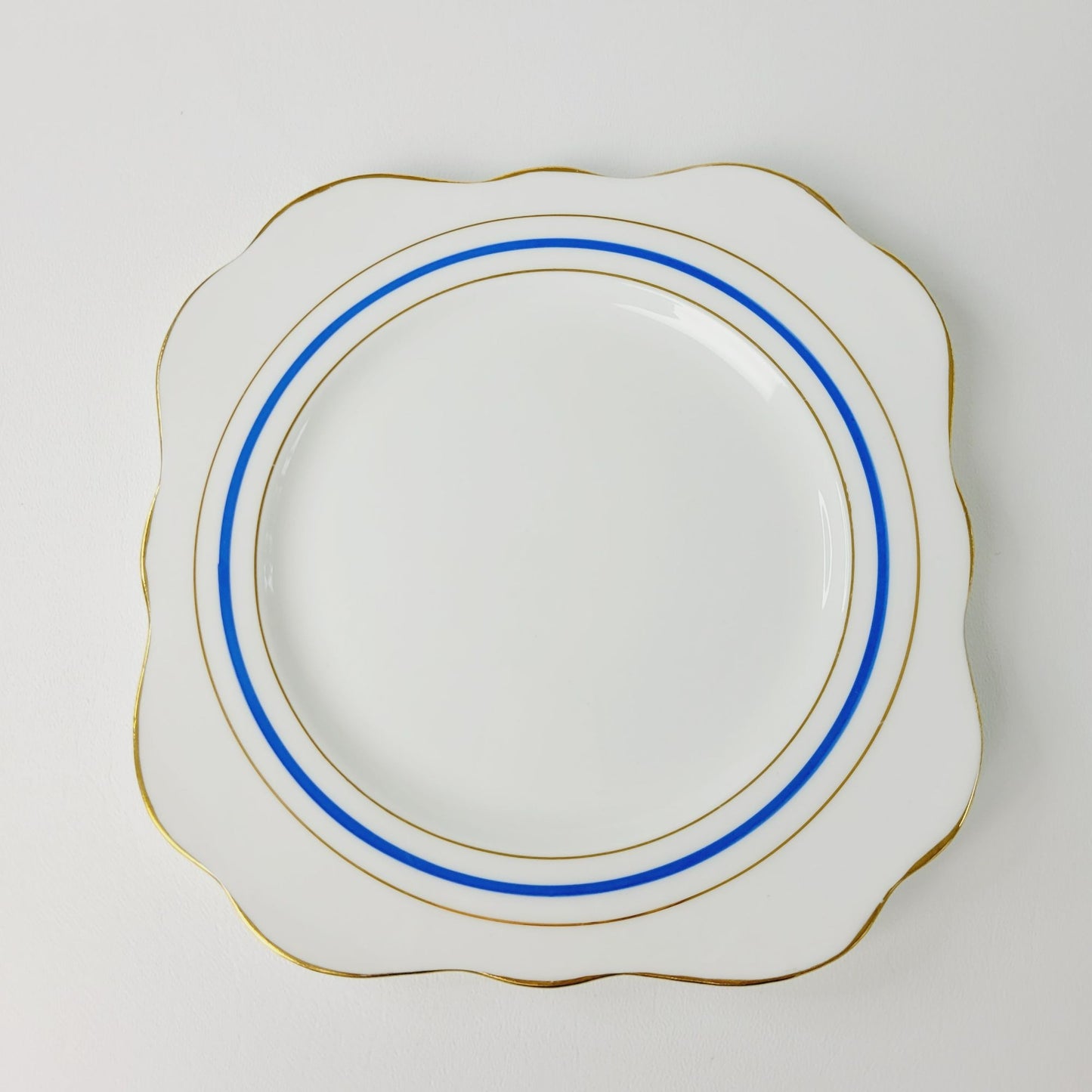 Colclough White, Blue & Gold Square Salad Plate, Set of 2
