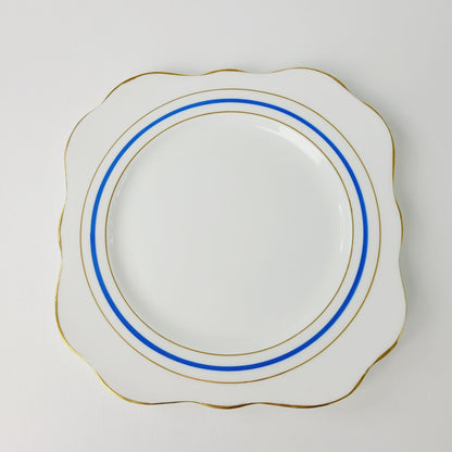 Colclough White, Blue & Gold Square Salad Plate, Set of 2