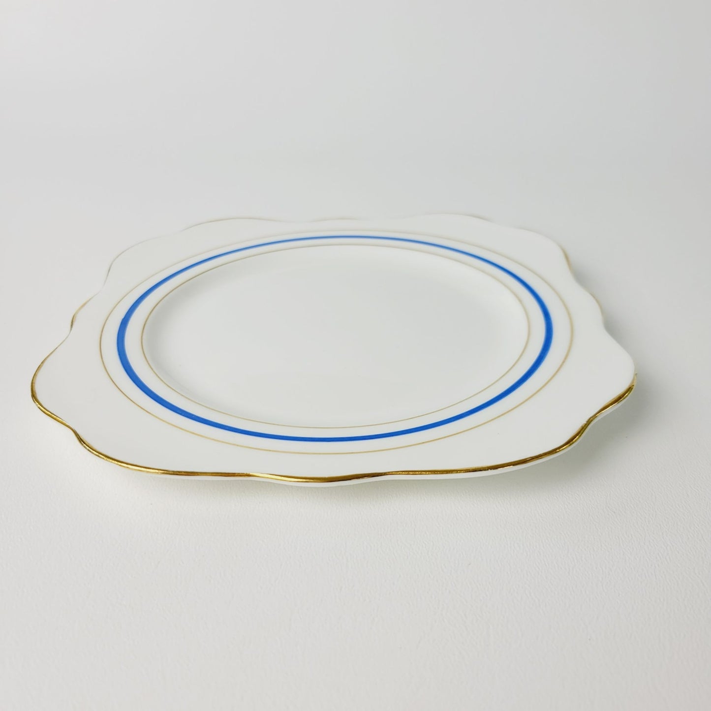 Colclough White, Blue & Gold Square Salad Plate, Set of 2