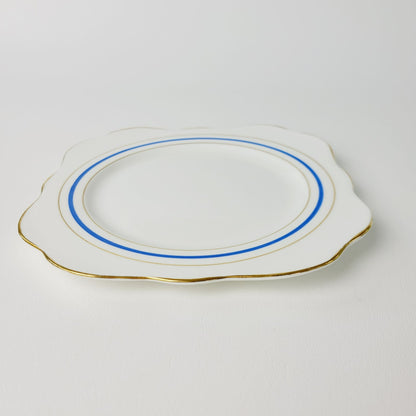 Colclough White, Blue & Gold Square Salad Plate, Set of 2