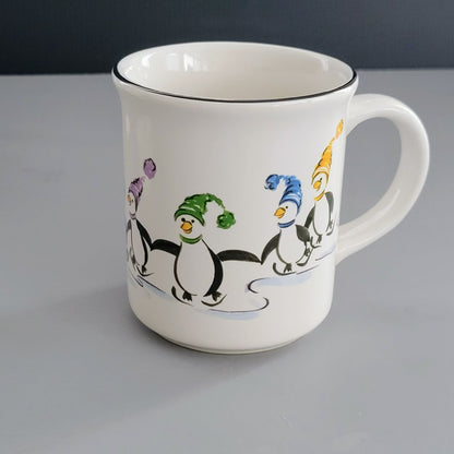 Pfaltzgraff Penguin Skate Mug Set of 4, c.2006-2010