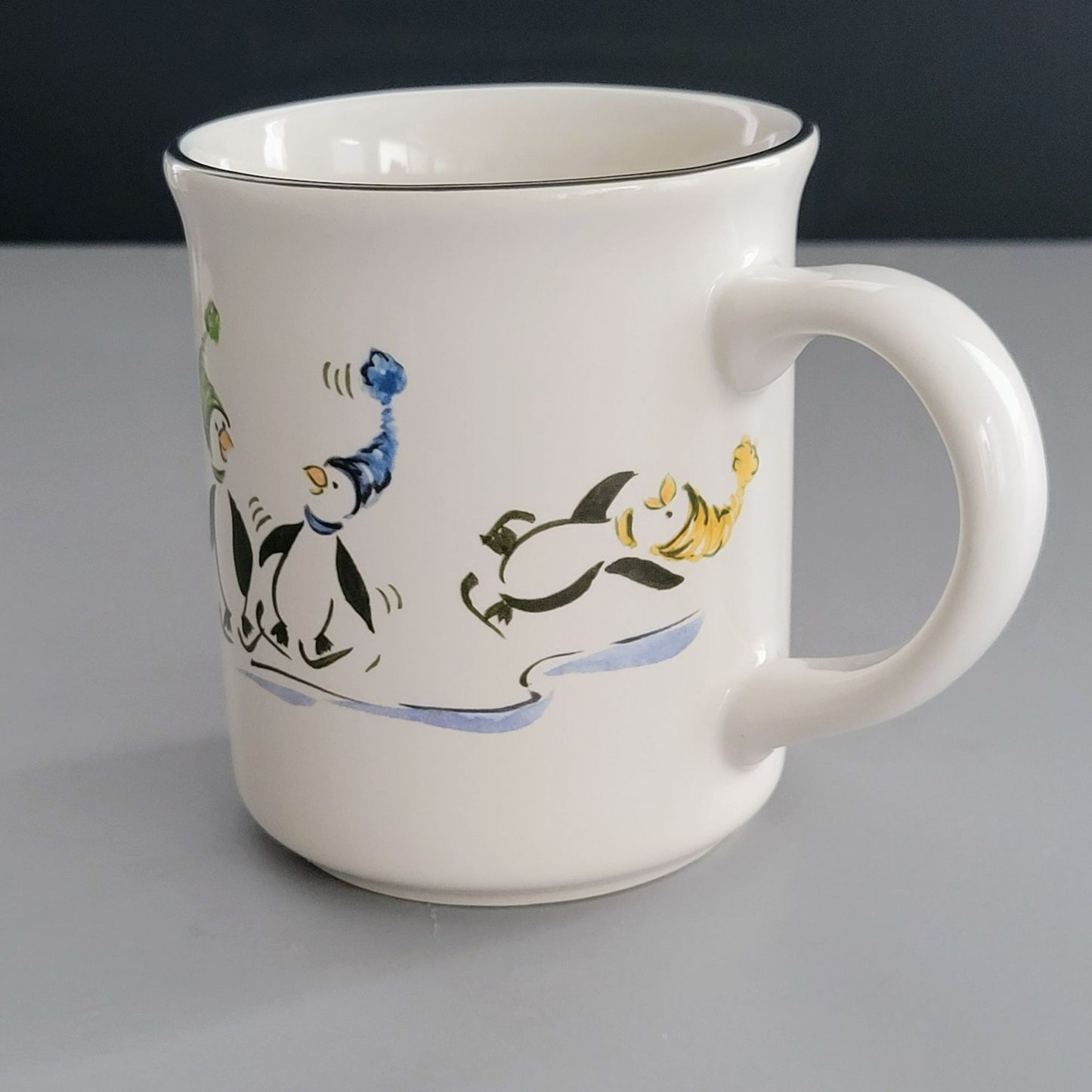 Pfaltzgraff Penguin Skate Mug Set of 4, c.2006-2010
