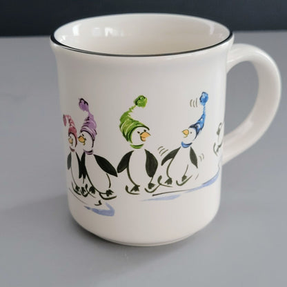 Pfaltzgraff Penguin Skate Mug Set of 4, c.2006-2010