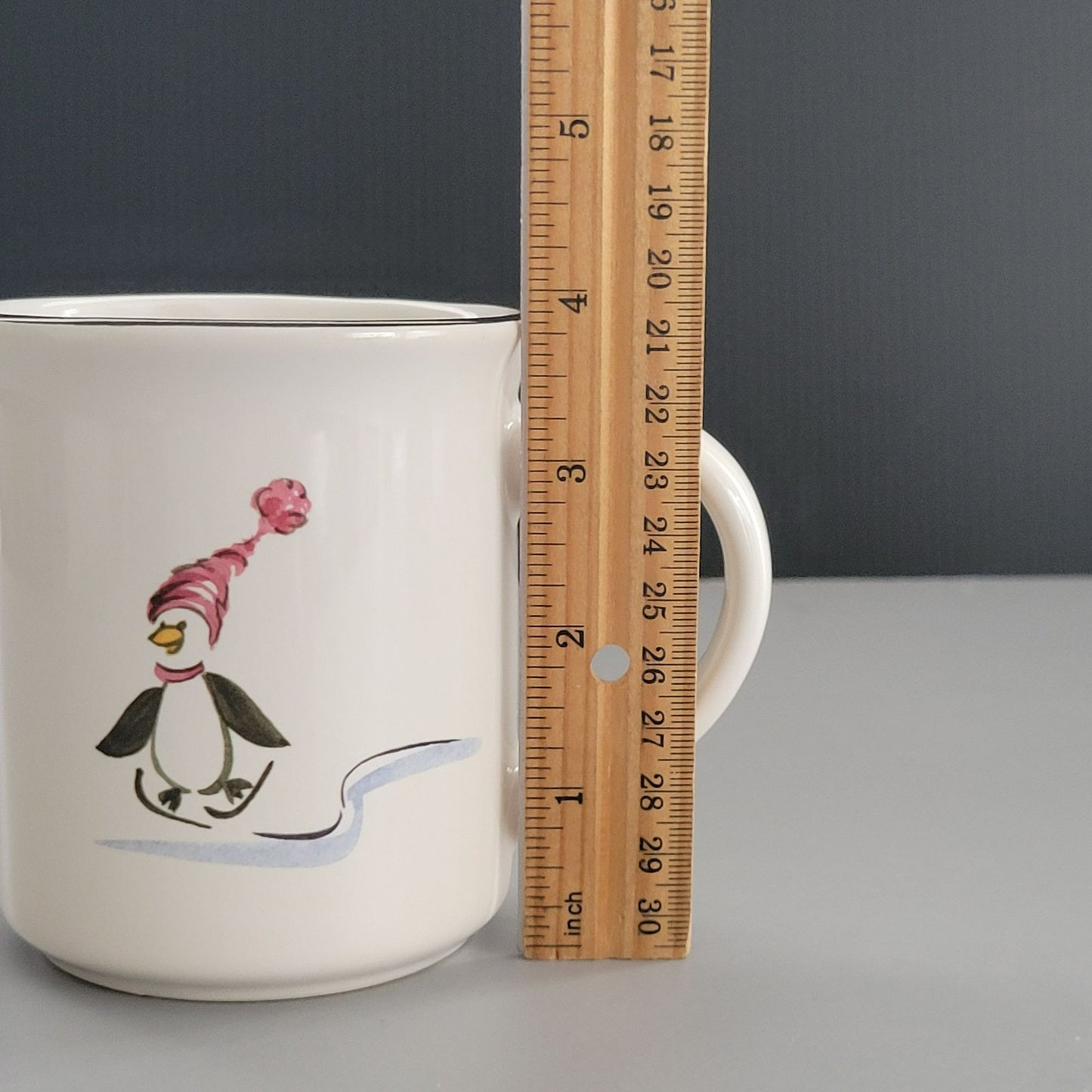 Pfaltzgraff Penguin Skate Mug Set of 4, c.2006-2010