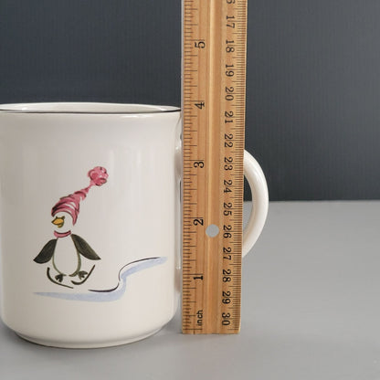Pfaltzgraff Penguin Skate Mug Set of 4, c.2006-2010