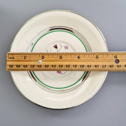 Syracuse "Coralbel" Floral Teacup & Saucer, 2 Sets, c.1949-67 USA