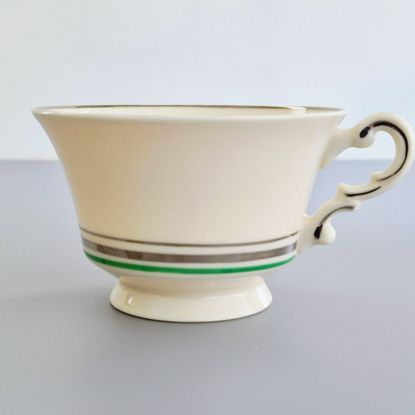 Syracuse "Coralbel" Floral Teacup & Saucer, 2 Sets, c.1949-67 USA