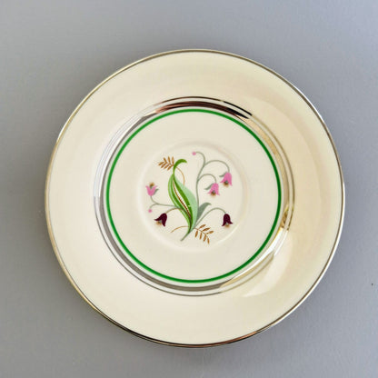 Syracuse "Coralbel" Floral Teacup & Saucer, 2 Sets, c.1949-67 USA