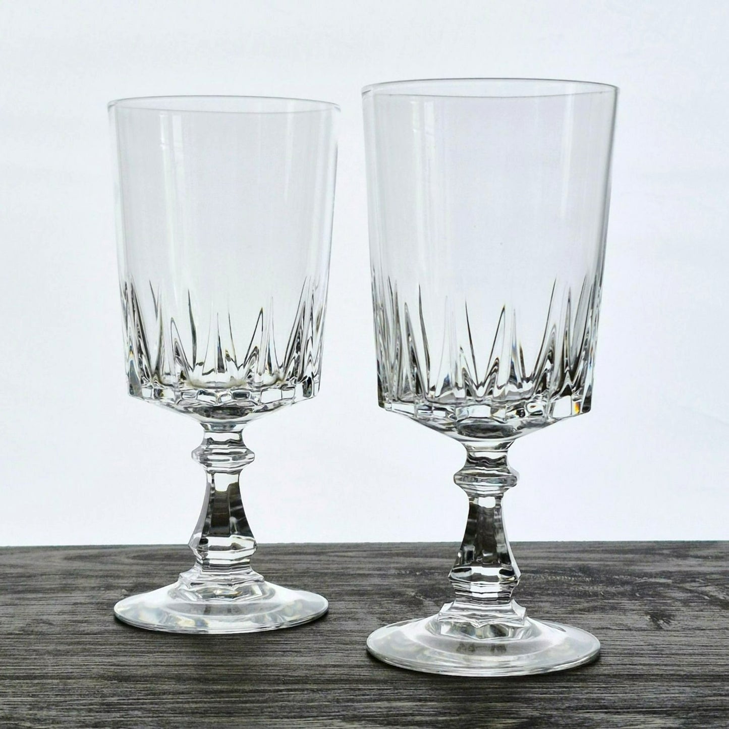 Cristal D'Arques "Louvre" Crystal Wine Glass Set of 2, c.1984-97 France