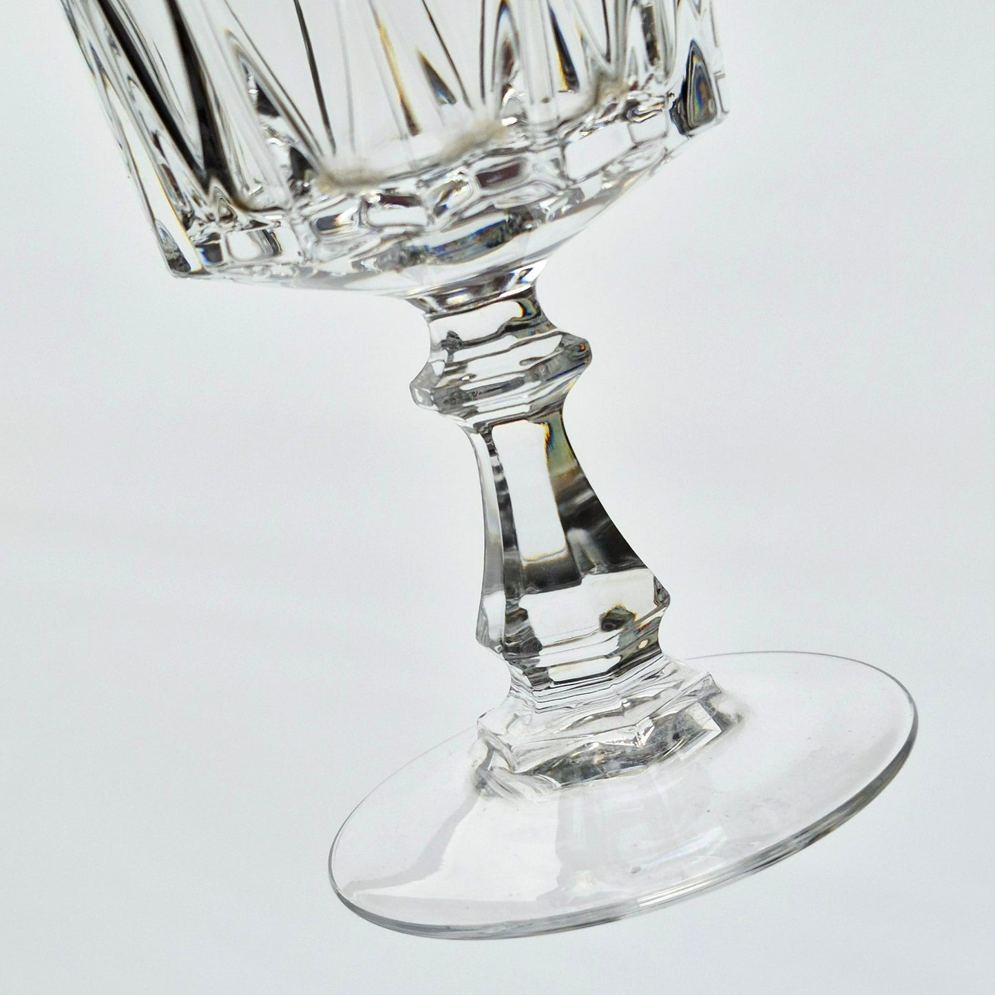 Cristal D'Arques "Louvre" Crystal Wine Glass Set of 2, c.1984-97 France
