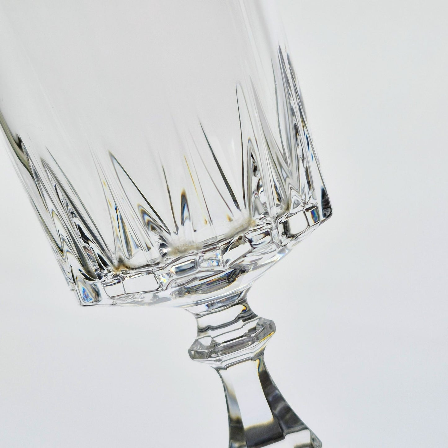 Cristal D'Arques "Louvre" Crystal Wine Glass Set of 2, c.1984-97 France