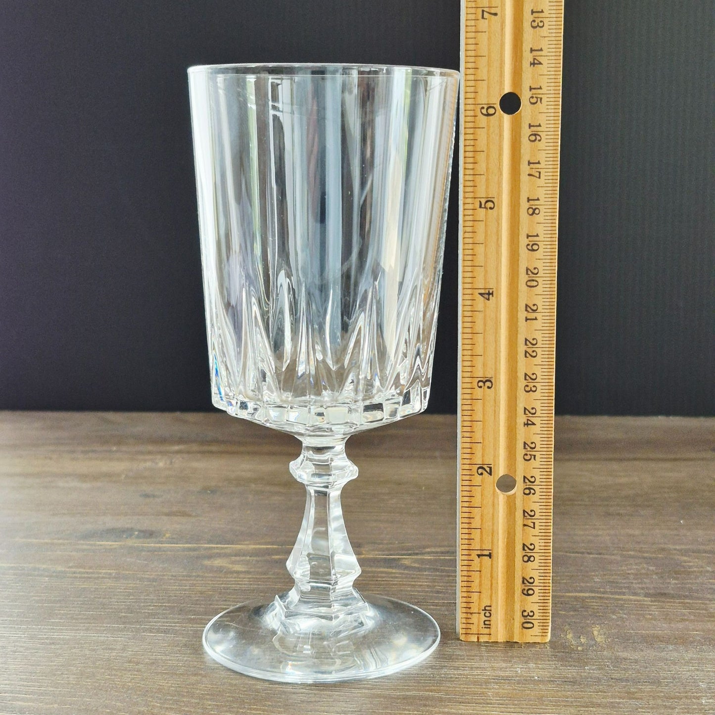 Cristal D'Arques "Louvre" Crystal Wine Glass Set of 2, c.1984-97 France
