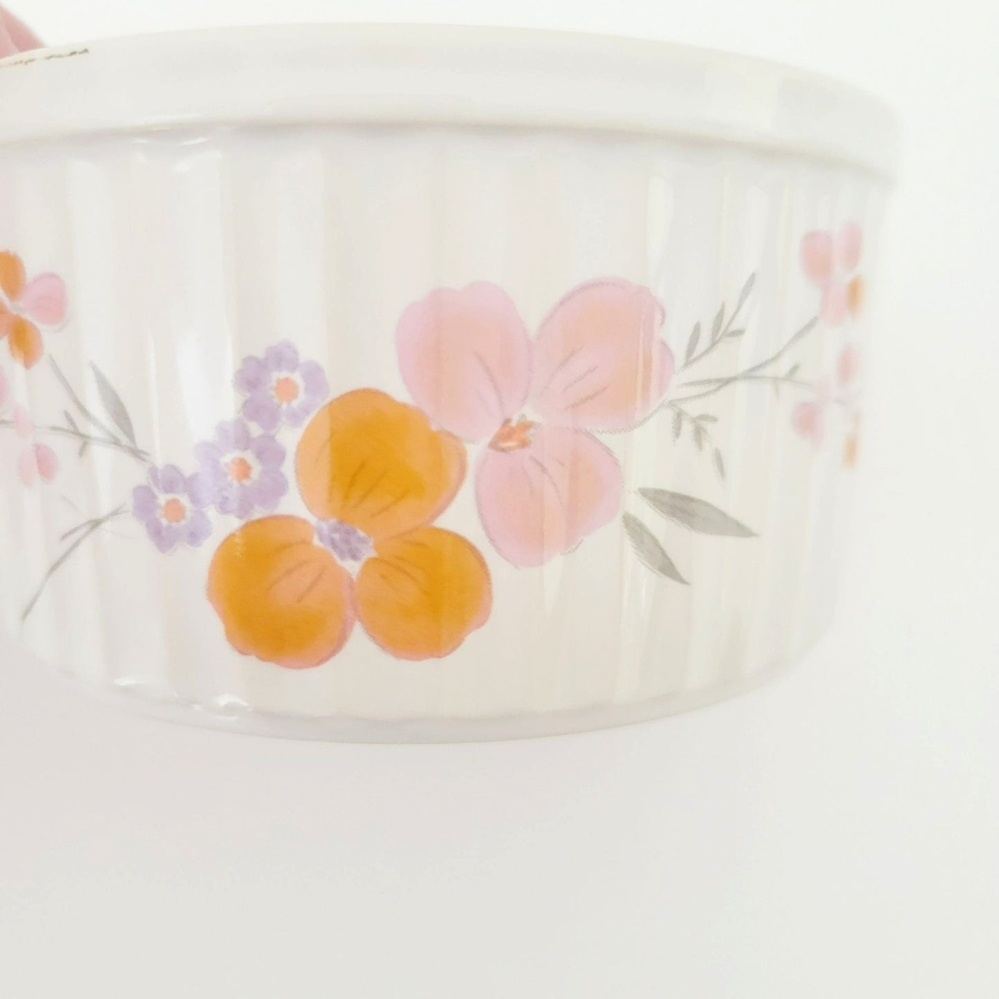 Galleria Collection Pink Floral Ramekin Bowl Set of 2, c.1985 Japan