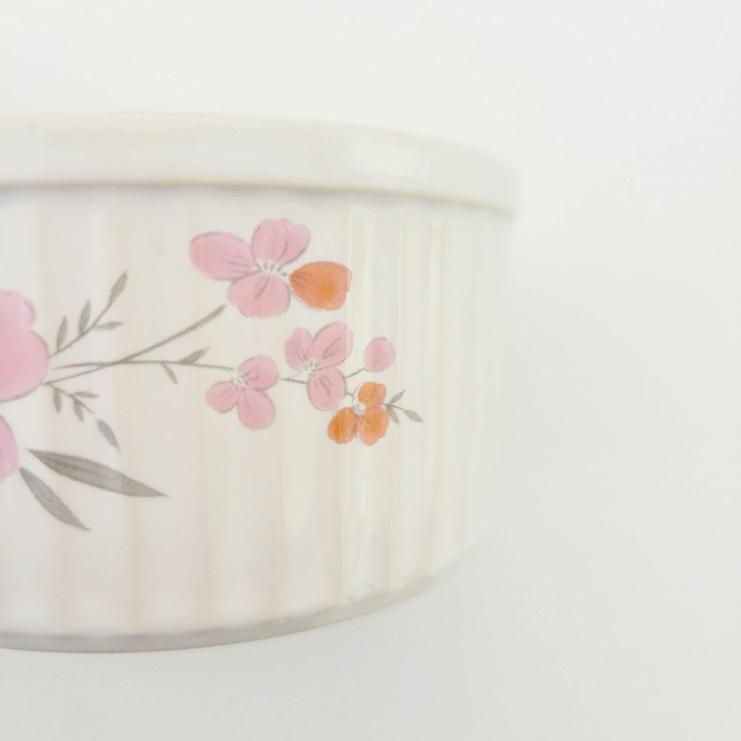 Galleria Collection Pink Floral Ramekin Bowl Set of 2, c.1985 Japan