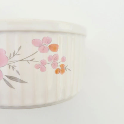 Galleria Collection Pink Floral Ramekin Bowl Set of 2, c.1985 Japan