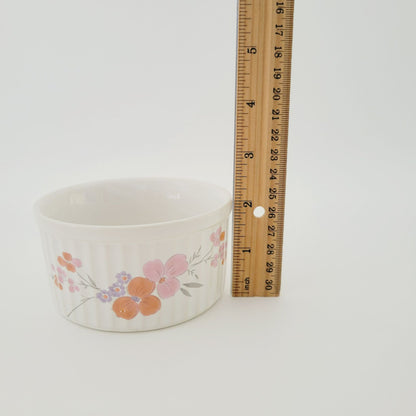 Galleria Collection Pink Floral Ramekin Bowl Set of 2, c.1985 Japan