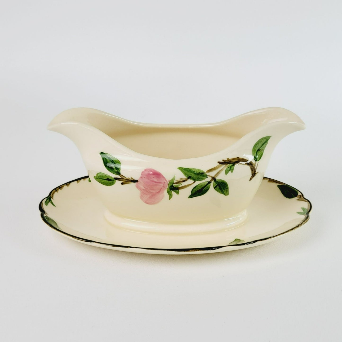 Franciscan Desert Rose Gravy Boat & Underplate, c.1949-53 USA