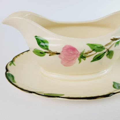 Franciscan Desert Rose Gravy Boat & Underplate, c.1949-53 USA