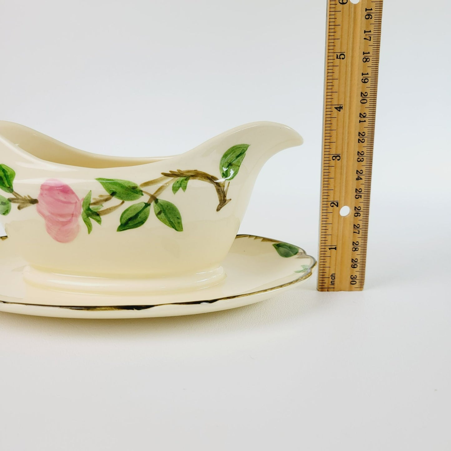 Franciscan Desert Rose Gravy Boat & Underplate, c.1949-53 USA