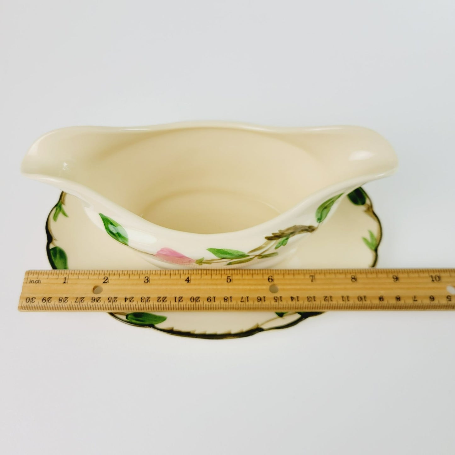 Franciscan Desert Rose Gravy Boat & Underplate, c.1949-53 USA