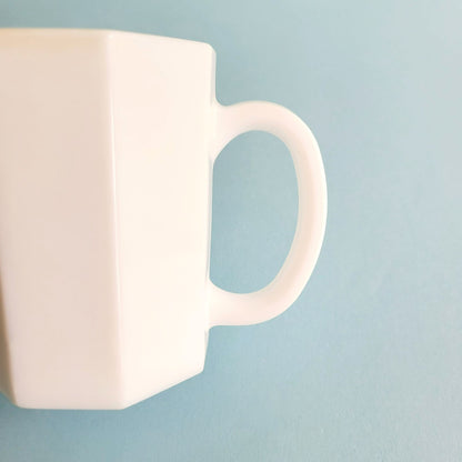 Arcoroc White Octime Glass Mug, Set of 2, Made in France