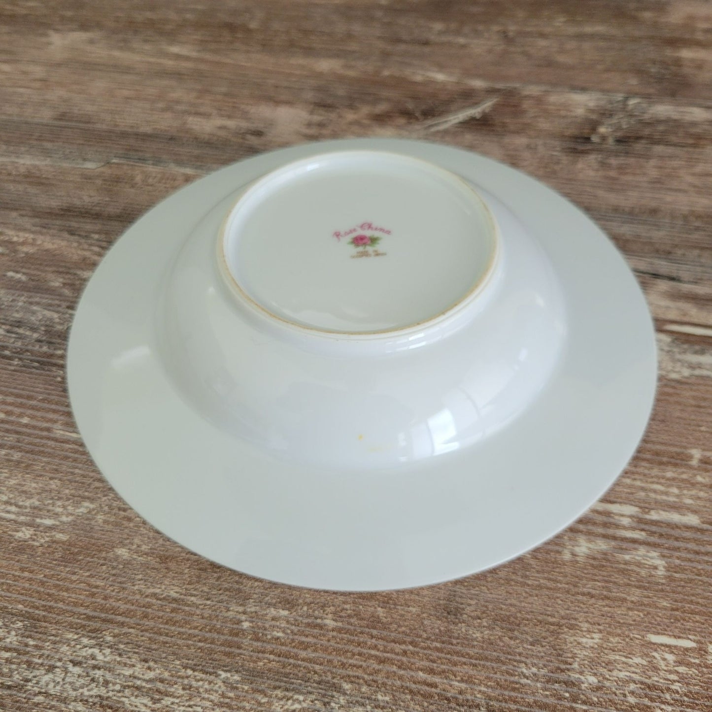 Rose China Cream & Blue Floral Rimmed Soup Bowl Set of 2, c.1945-48 Occupied Japan