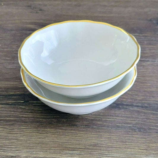 Favolina-Karolina Golden Wedding Berry Dessert Bowl Set of 2, Made in Poland
