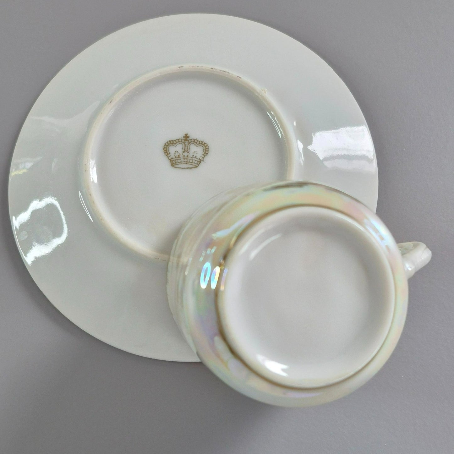 Lithophane Geisha Demitasse Cup and Saucer, 2 Sets, c.1920-40 Japan