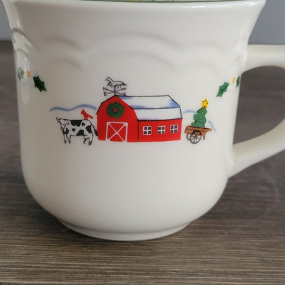 Pfaltzgraff Snow Village Cup & Saucer, 2 Sets, c.1990s