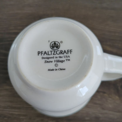 Pfaltzgraff Snow Village Cup & Saucer, 2 Sets, c.1990s