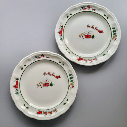 Pfaltzgraff Snow Village Luncheon Plate, Set of 2, c.1990s