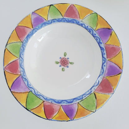 Sango The Sweet Shoppe Peach Cobbler Pie Rim Soup Bowl, Set of 2, c.1999-2002