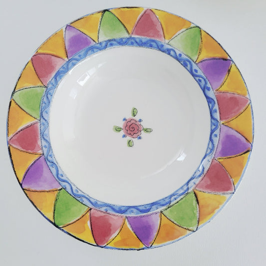 Sango The Sweet Shoppe Peach Cobbler Pie Rim Soup Bowl, Set of 2, c.1999-2002