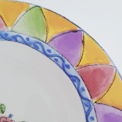 Sango The Sweet Shoppe Peach Cobbler Pie Rim Soup Bowl, Set of 2, c.1999-2002