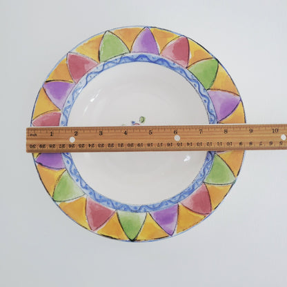 Sango The Sweet Shoppe Peach Cobbler Pie Rim Soup Bowl, Set of 2, c.1999-2002