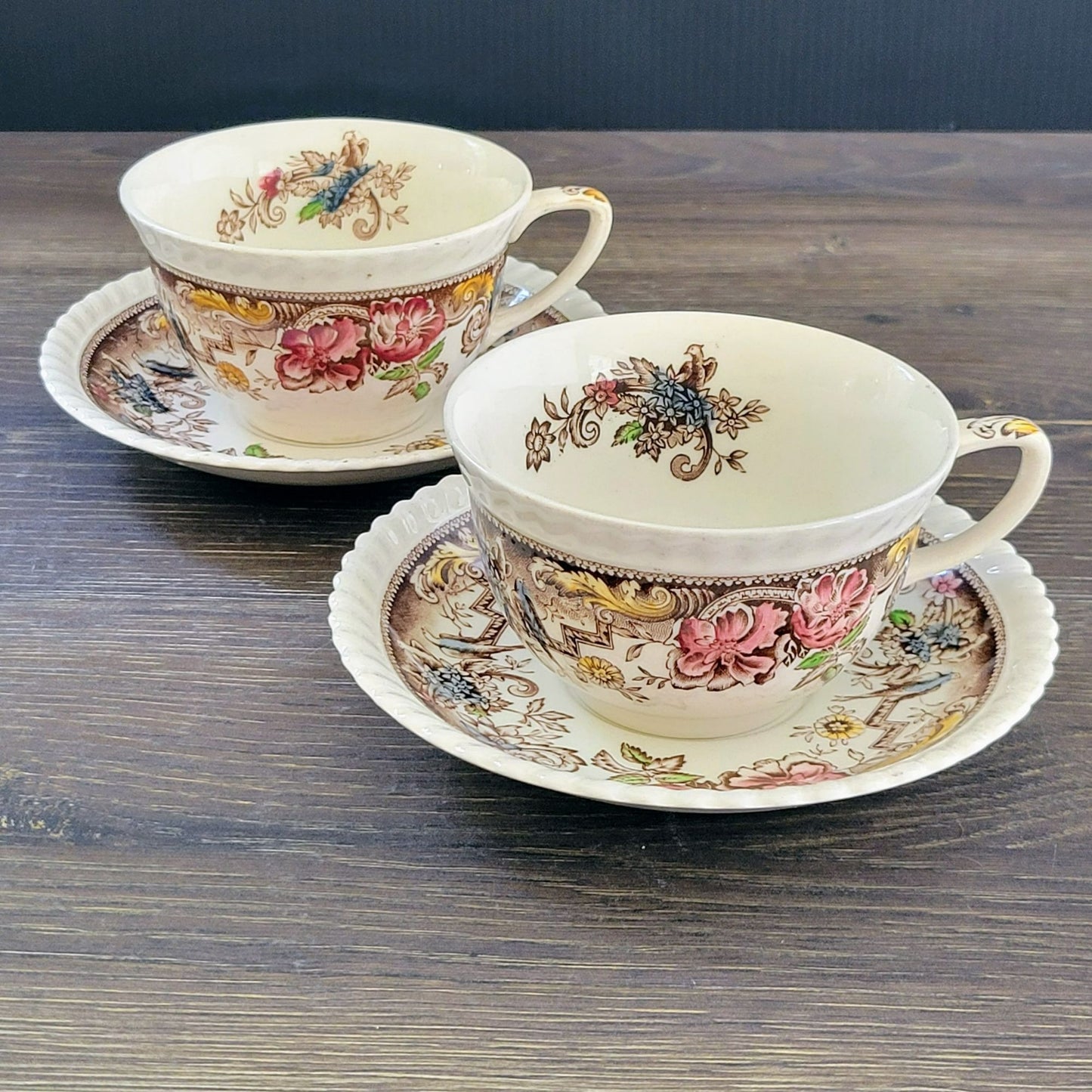 Johnson Bros Devonshire Teacup & Saucer, 2 Sets