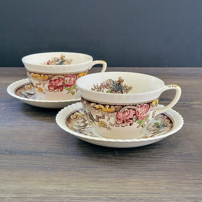 Johnson Bros Devonshire Teacup & Saucer, 2 Sets