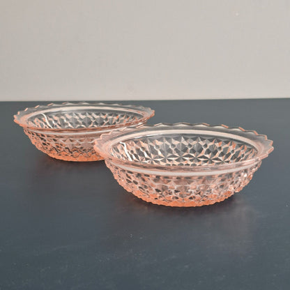Jeannette HOLIDAY PINK Berry Bowl, Set of 2, c.1940-60s USA