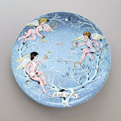 Haviland 12 Days of Christmas Plate, Five Gold Rings 1974, Limoges France